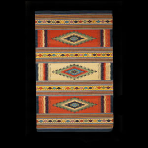 Fiber rug with various colors